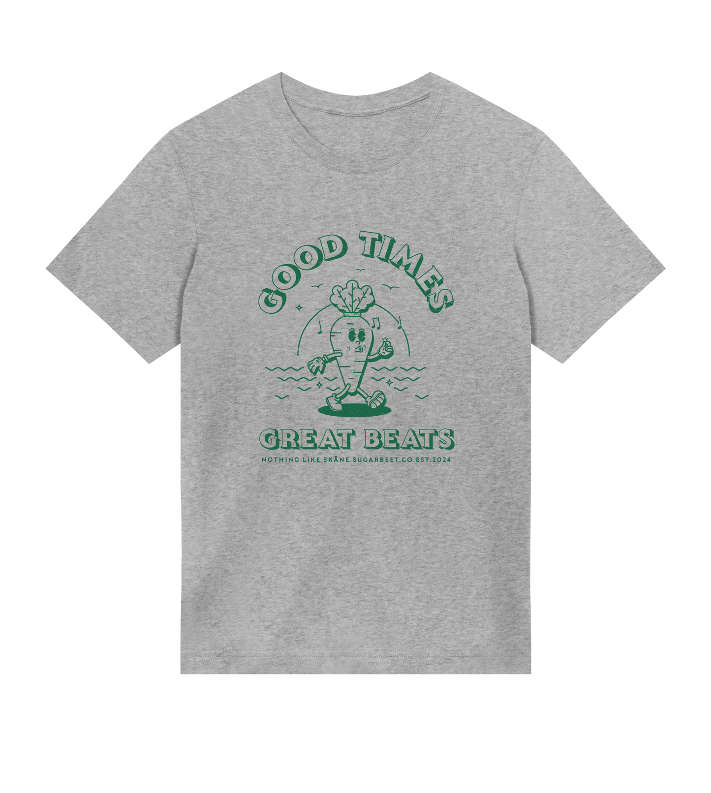 Grå t-shirt med ‘Nothing like Skåne’ tryck – mångsidig väska från Sugarbeet, inspirerad av Skånes streetwear och kultur.