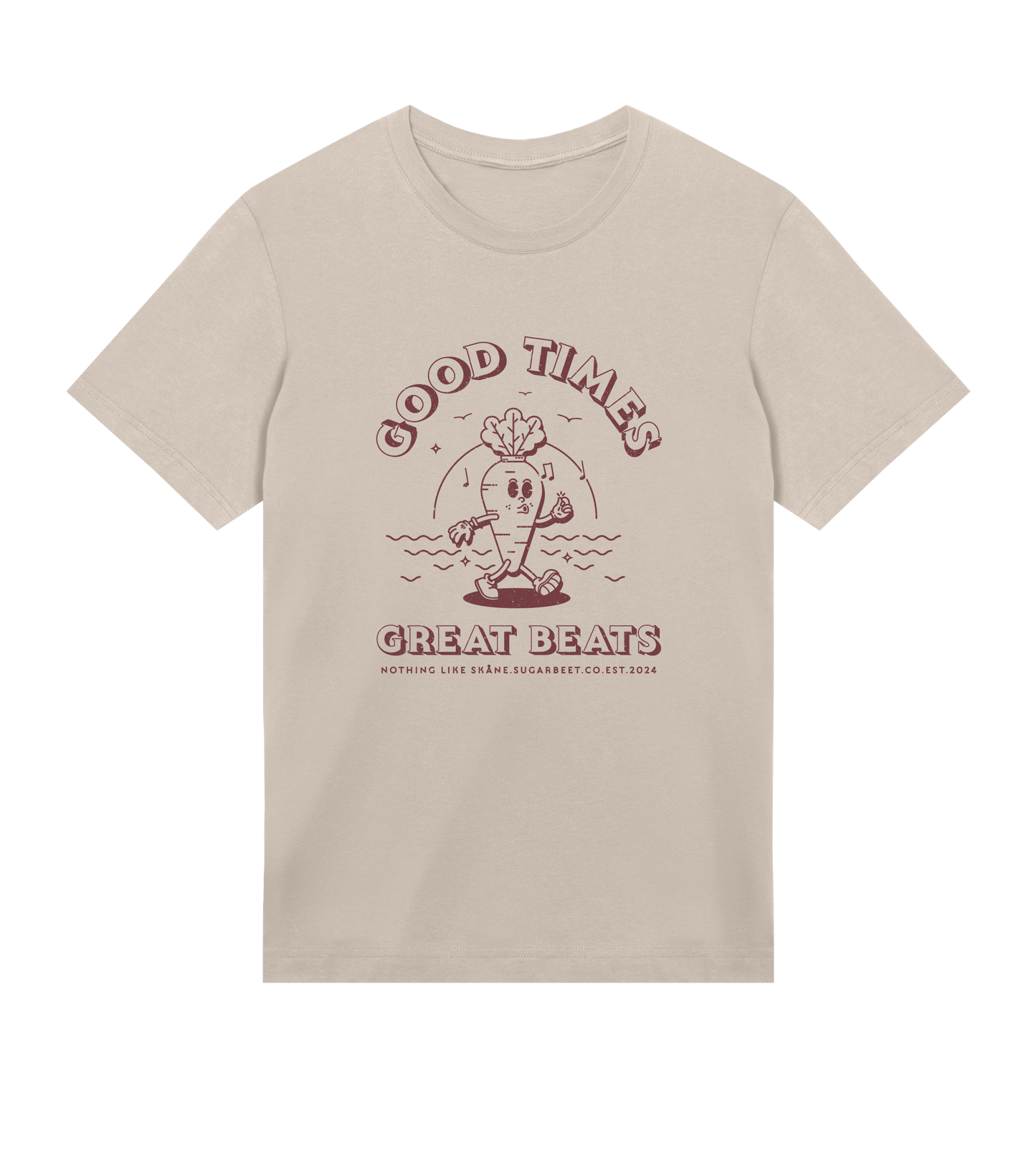 Ljus t-shirt med ‘Nothing like Skåne’ tryck – mångsidig väska från Sugarbeet, inspirerad av Skånes streetwear och kultur.