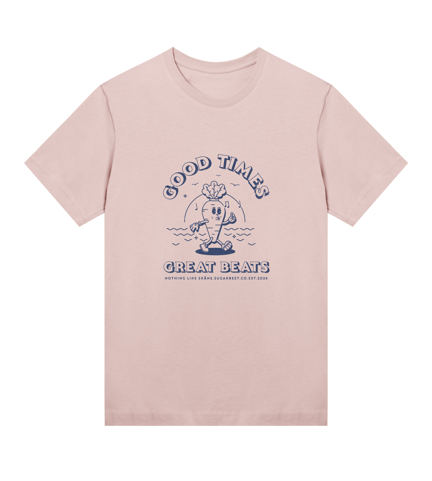 Rosa t-shirt med ‘Nothing like Skåne’ tryck – mångsidig väska från Sugarbeet, inspirerad av Skånes streetwear och kultur.