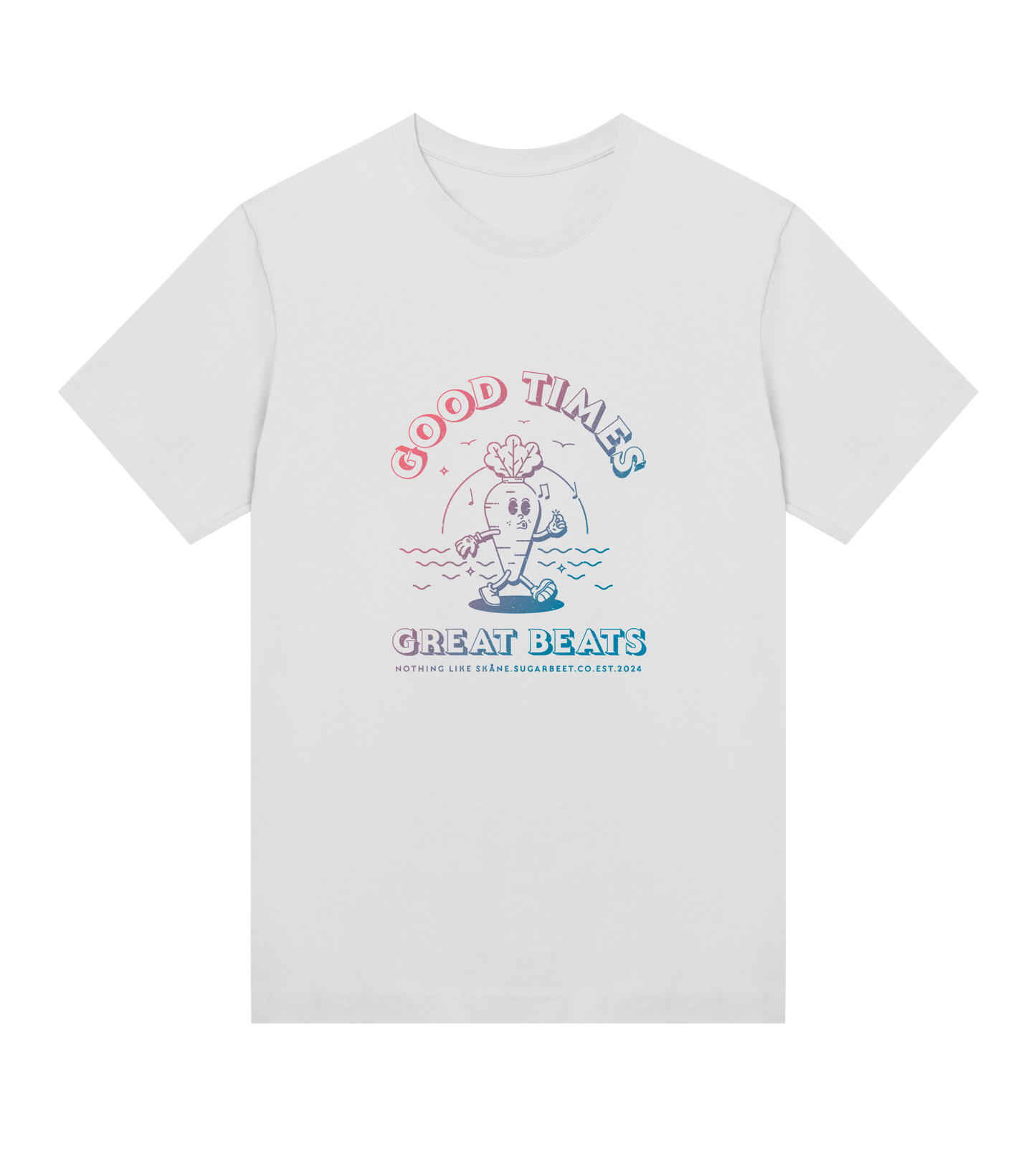 Vitl t-shirt med ‘Nothing like Skåne’ tryck – mångsidig väska från Sugarbeet, inspirerad av Skånes streetwear och kultur.
