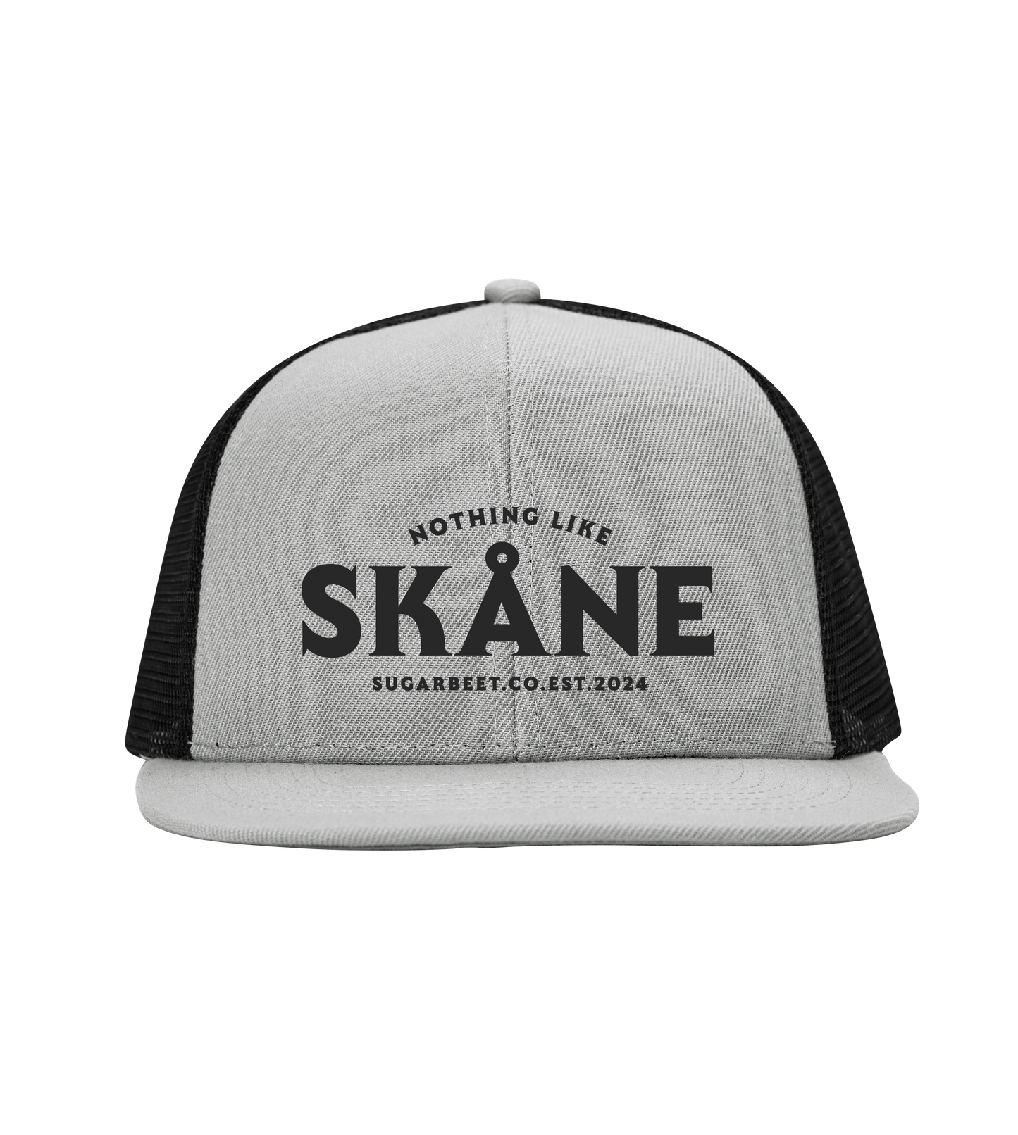 Capish Flat Peak Trucker Cap - Grey