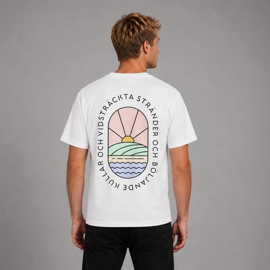 Hills and Sea - White